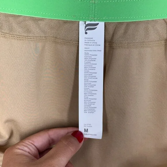 Fabletics Running Set | Tan Lime Green Cobalt Blue | Women's M | Athleisure - Picture 14 of 14